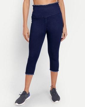 skinny fit capris with elasticated waist