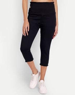skinny fit capris with elasticated waist