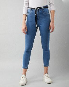 skinny fit denim jeans with insert pockets