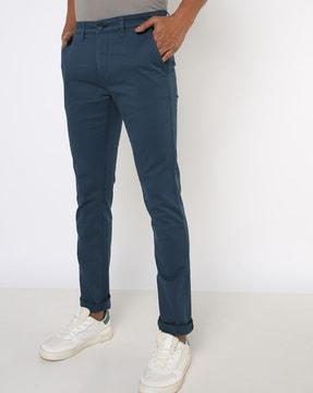 skinny fit flat front chinos