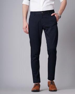 skinny fit flat-front chinos