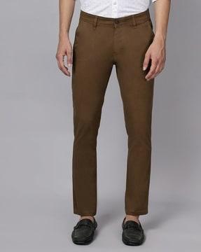 skinny fit flat-front chinos