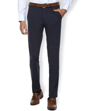 skinny fit flat-front trousers