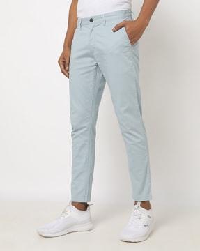 skinny fit flat-front trousers