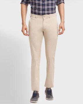 skinny fit flat-front trousers