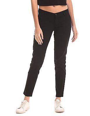 skinny fit flat front trousers