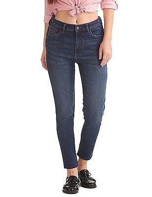 skinny fit high rise jeans