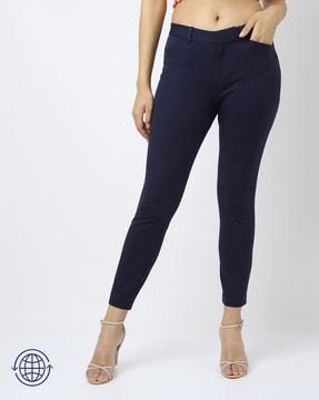 skinny fit high-rise pants