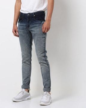 skinny fit jeans with whiskers