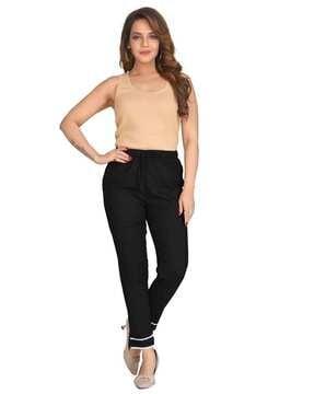 skinny fit jeggings with drawstring waist