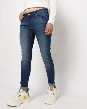 skinny fit low-rise jeans