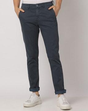 skinny fit mid-rise chinos