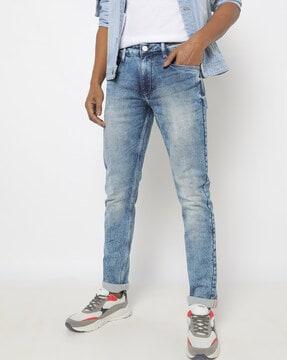 skinny fit mid-rise jeans