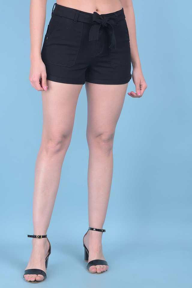 skinny fit mini cotton womens casual wear shorts