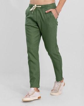 skinny fit pants with drawstring waist