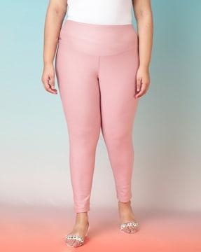 skinny fit pants with elasticated waist