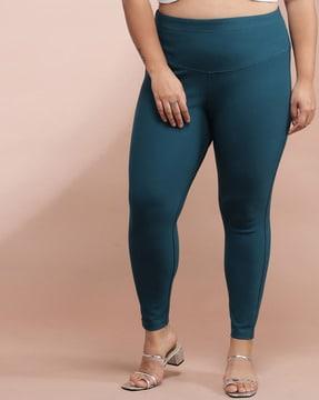 skinny fit pants with elasticated waist