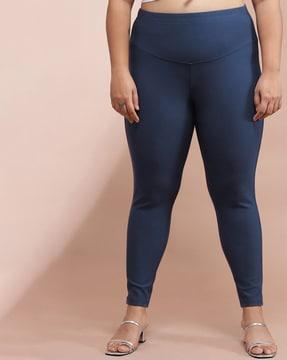 skinny fit pants with elasticated waist