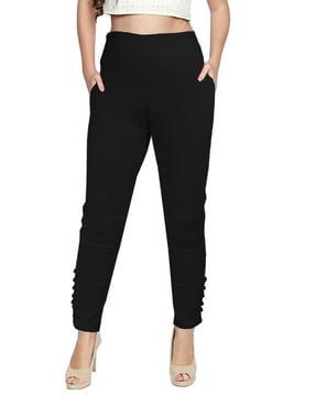 skinny fit pants with elasticated waist