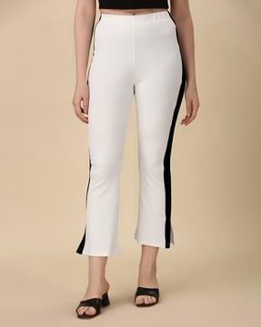 skinny fit pants with side contrast taping