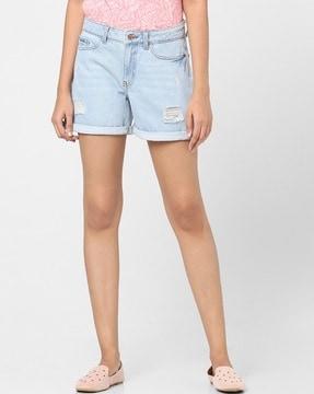 skinny fit shorts with insert pockets