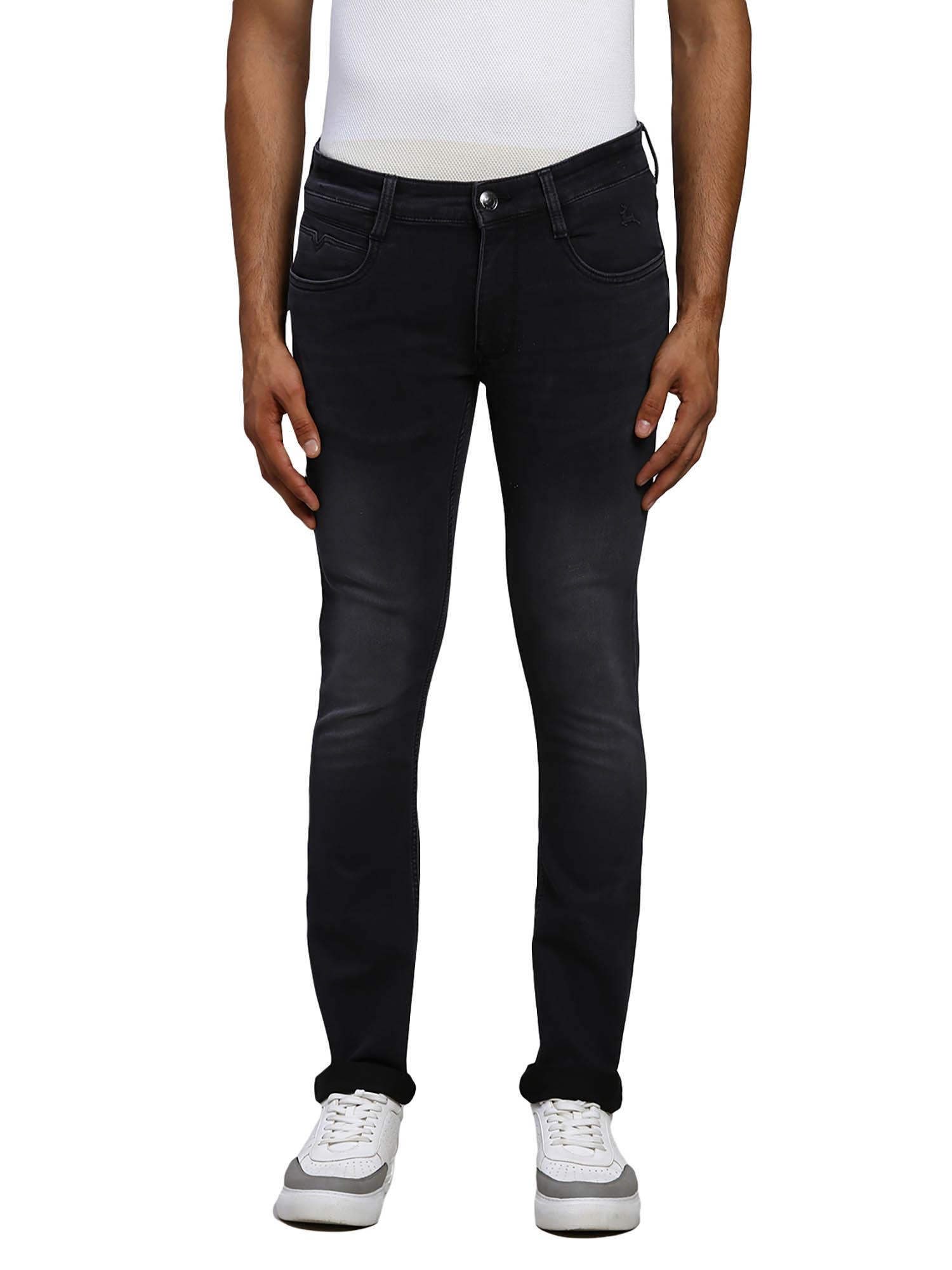 skinny fit solid black jeans