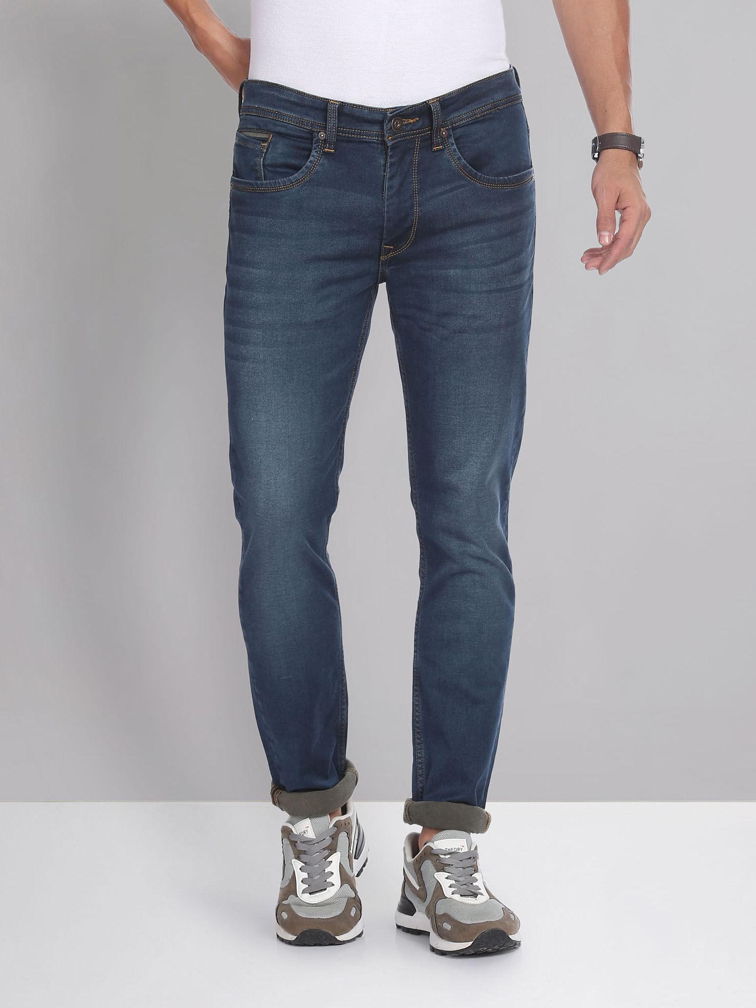 skinny fit stone wash jeans