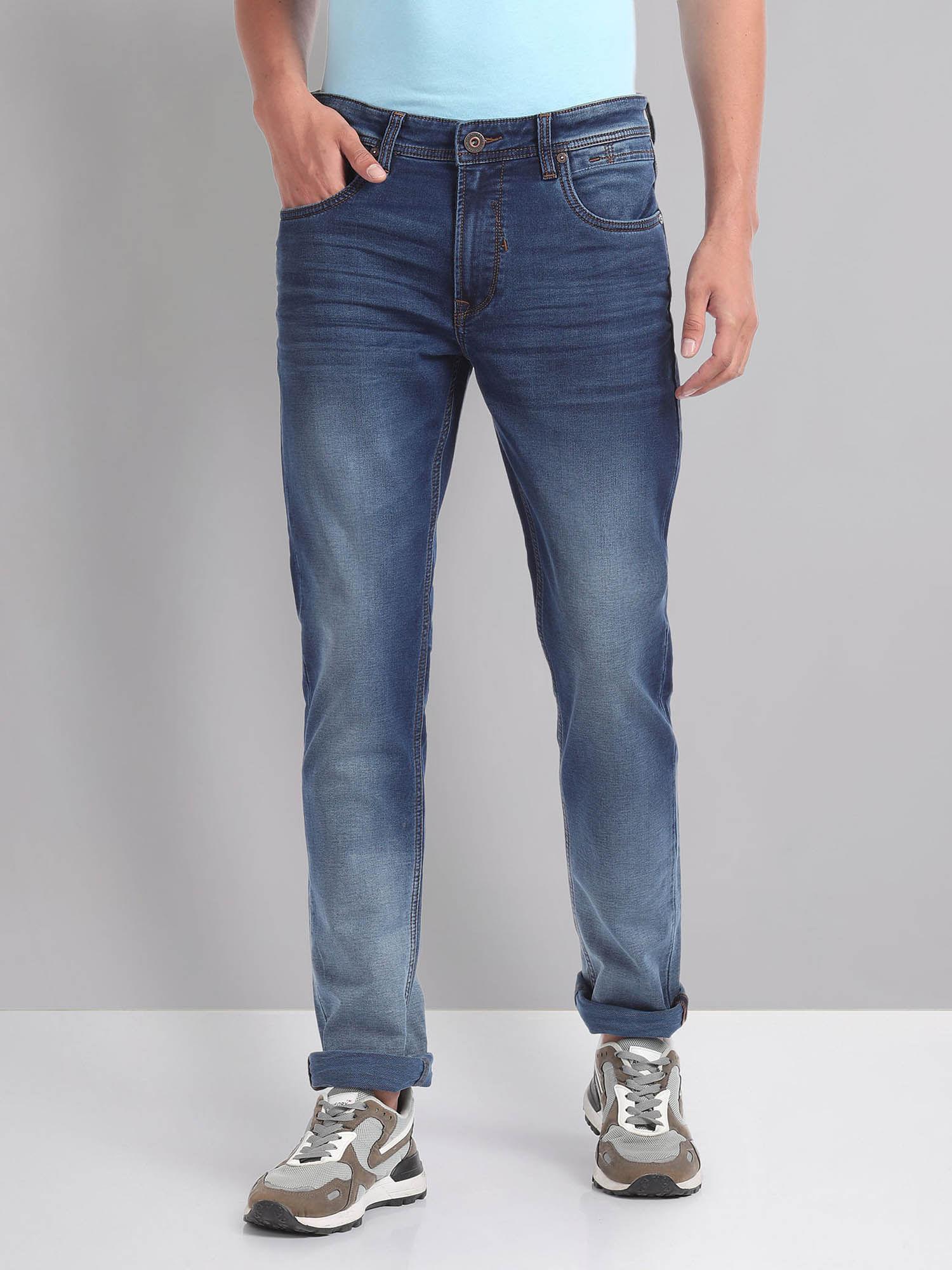 skinny fit stone wash jeans