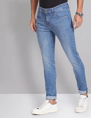 skinny fit stone wash jeans