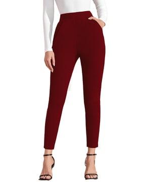 skinny fit trousers with elasticated waist