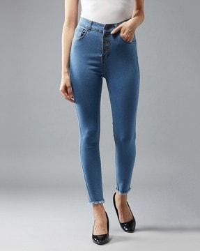 skinny jeans with frayed hems