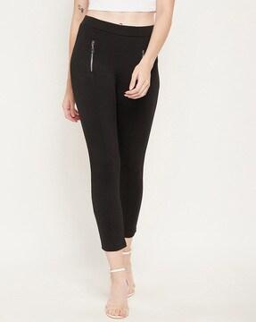 skinny jeggings with zip pockets