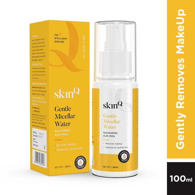 skinq gentle micellar water, an active makeup remover and cleanser for indian skin