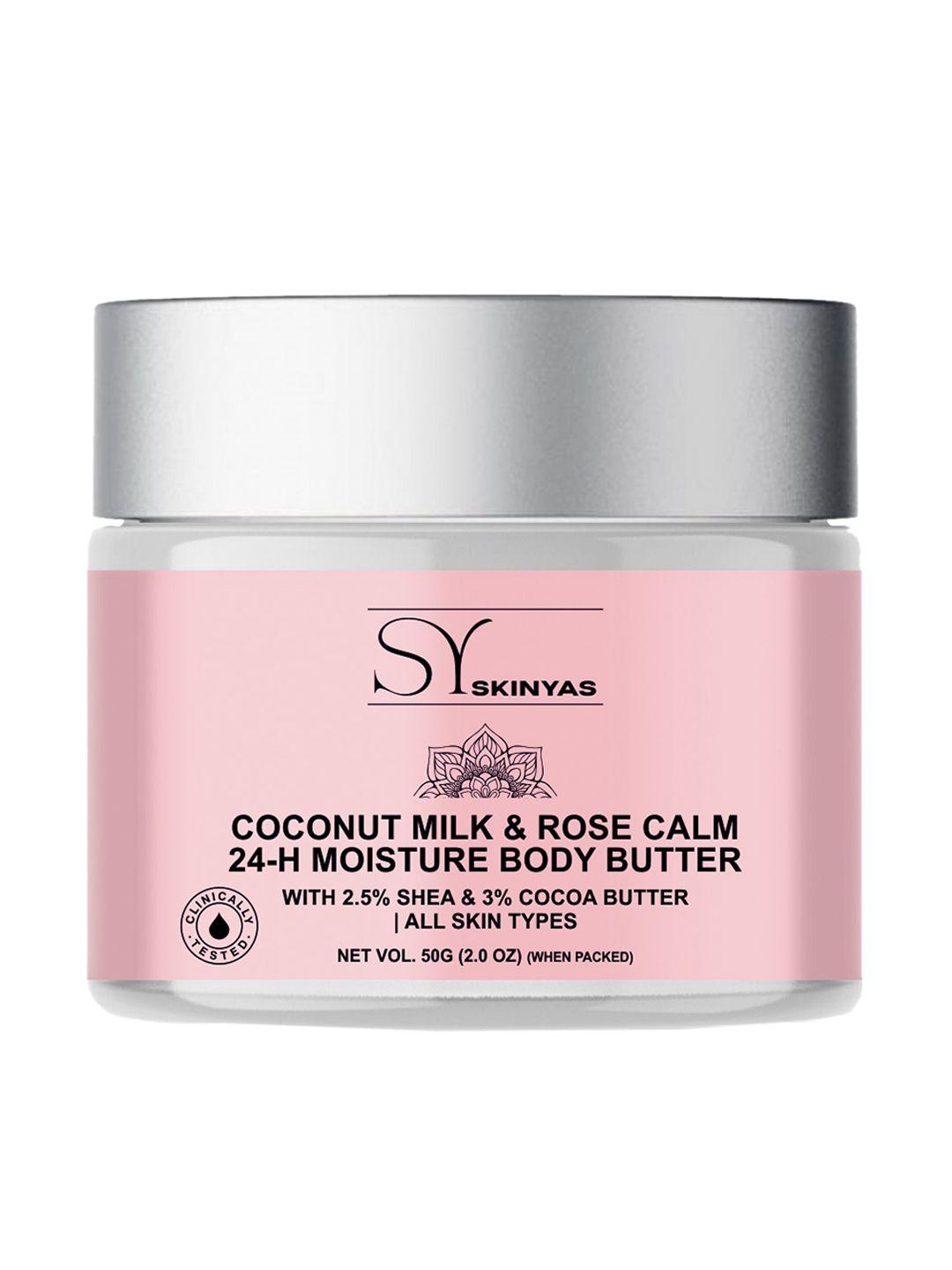 skinyas coconut milk & rose calm 24h moisture body butter with shea & cocoa butter - 50g