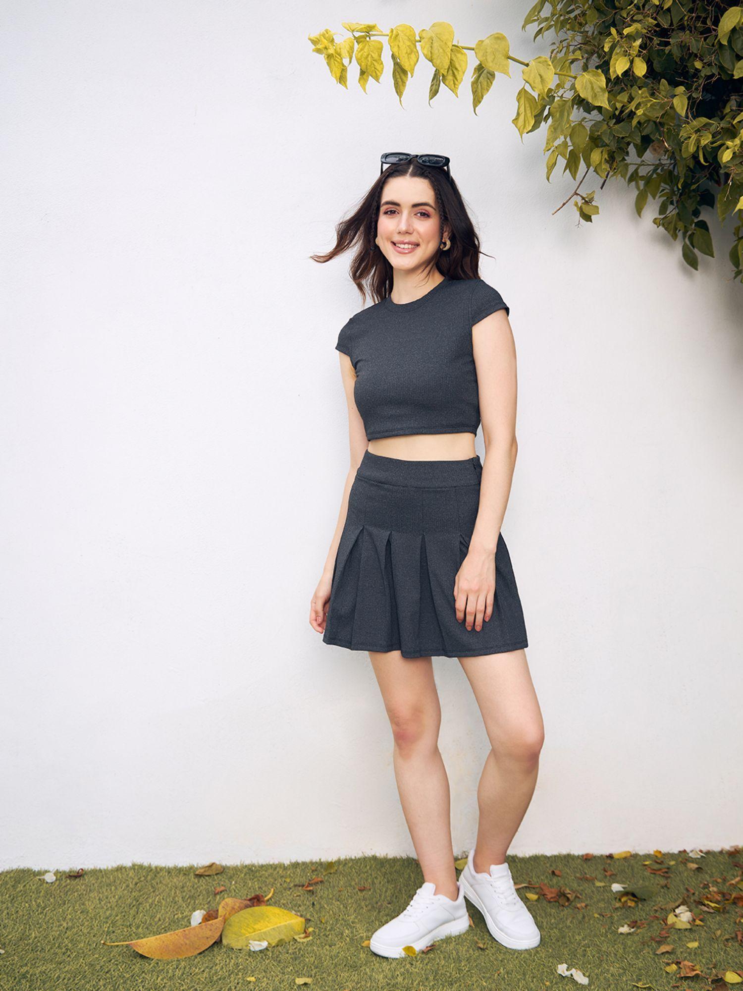 skirt with crop top (set of 2)