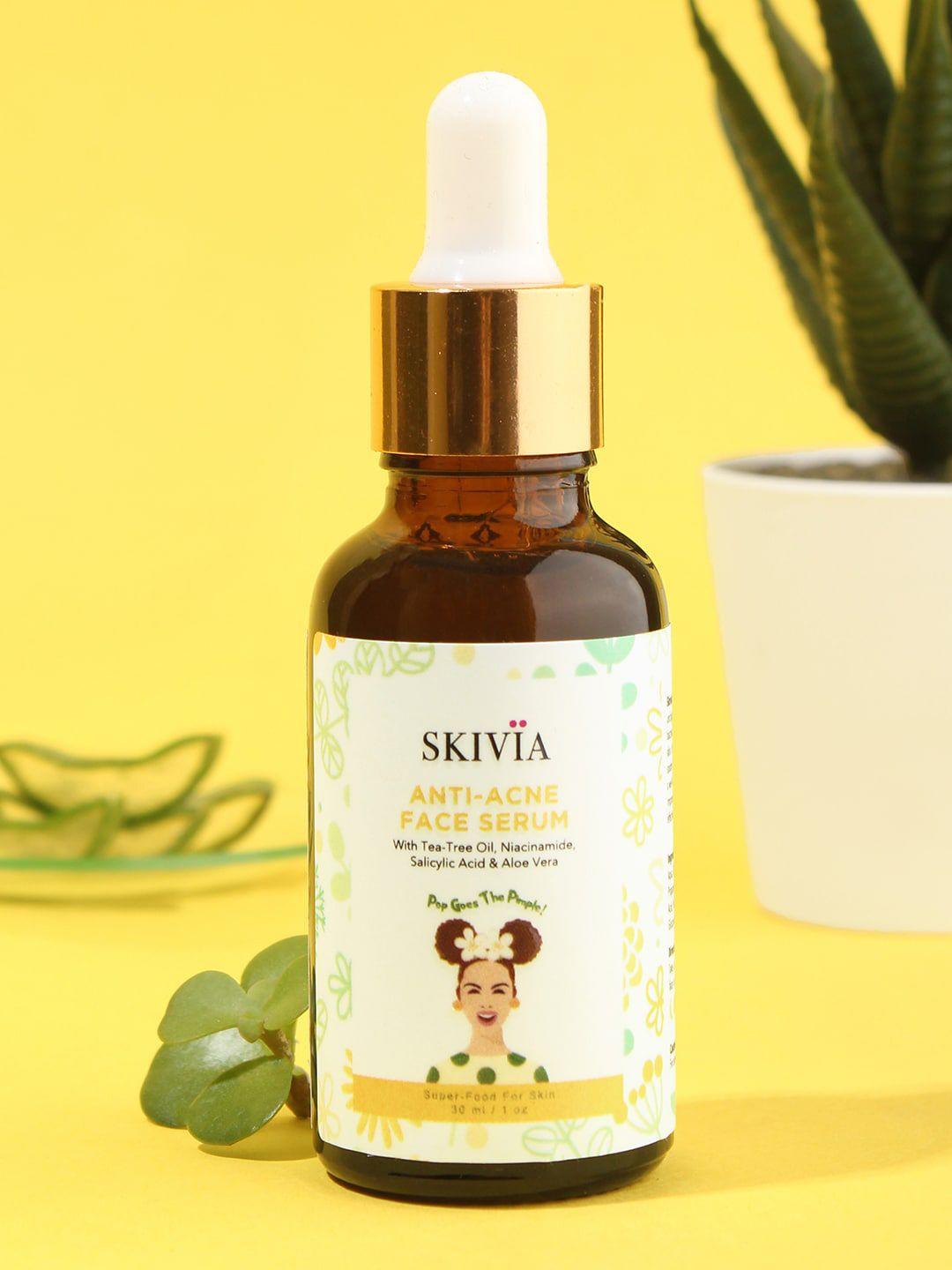 skivia anti-acne face serum with niacinamide & tea tree oil to combat acne - 30ml