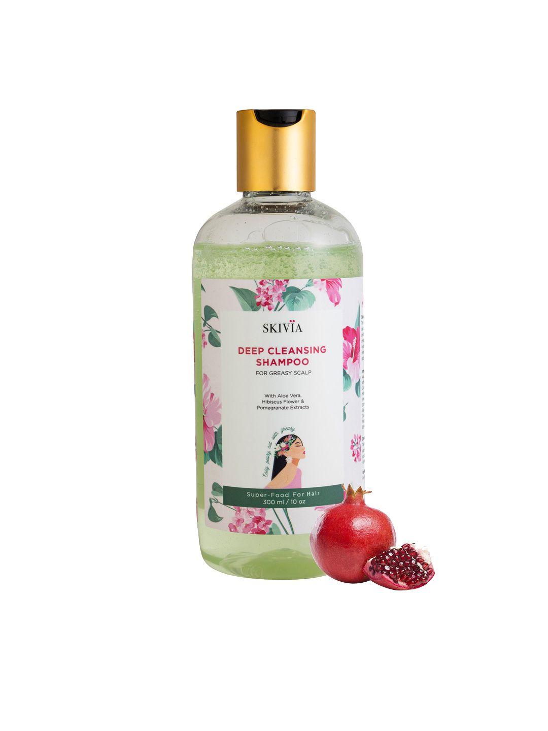 skivia deep cleansing shampoo with hibiscus flower & aloe vera for greasy scalp-300 ml