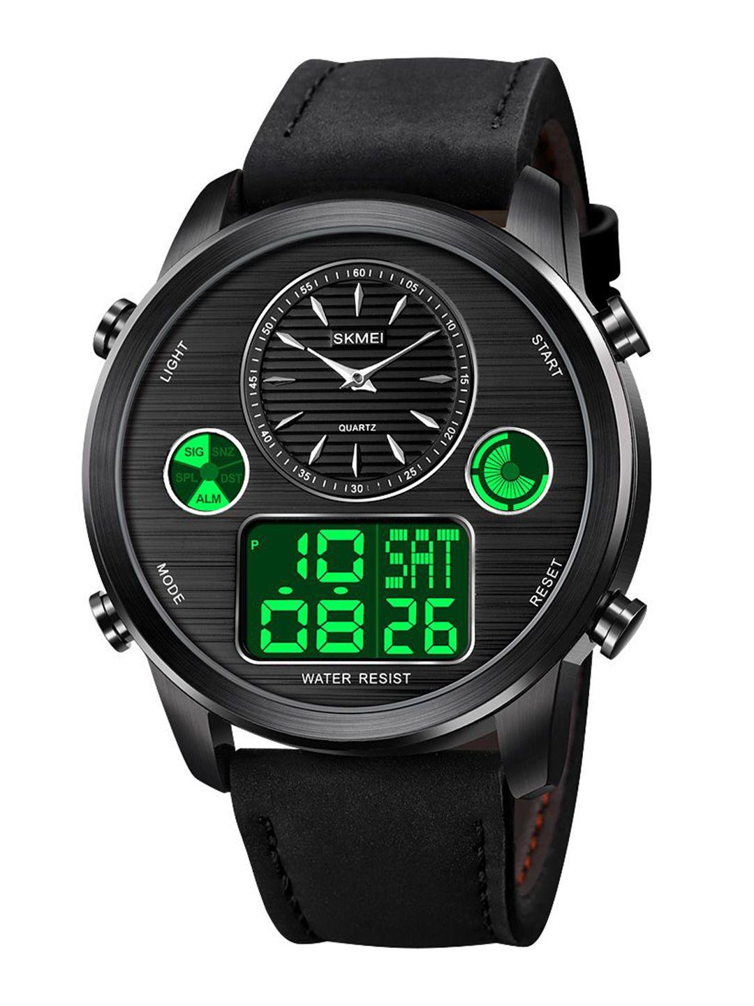 skmei men dial & black straps digital multi function watch skmei_1653_black_black