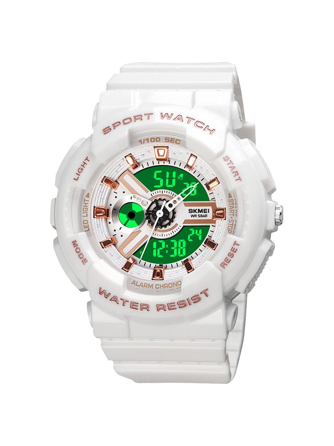 skmei men white analogue and digital watch 1689