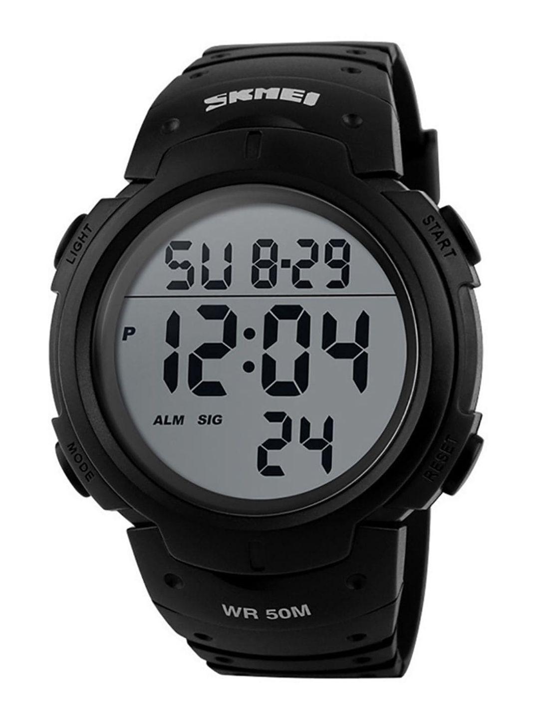 skmei men white dial & black straps digital multi function watch skmei 1068 black