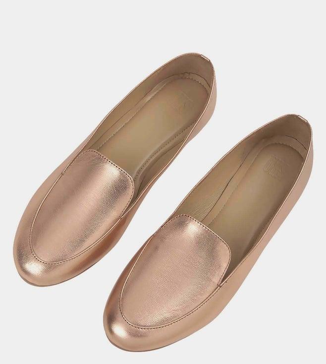 sko rose gold loafers