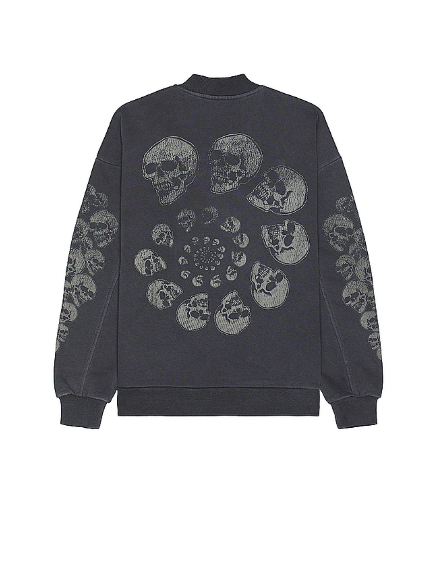 skull spiral quarter zip