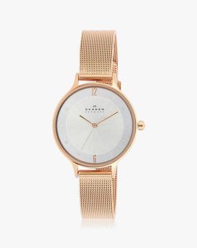 skw2151 embellished analogue watch with metal strap