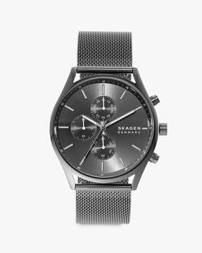 skw6608 chronograph watch with stainless steel strap