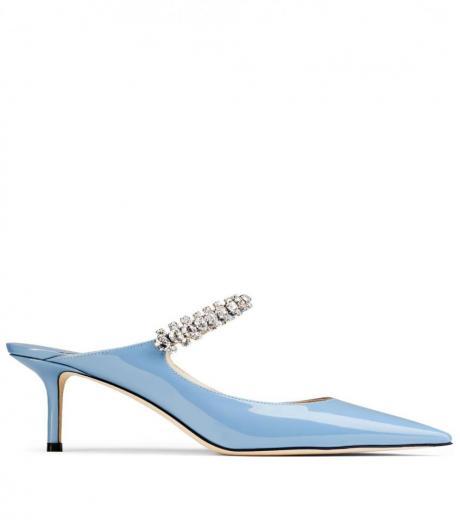 sky blue bing 65 crystal strap heels