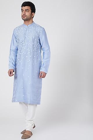sky blue embroidered kurta