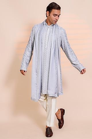 sky blue chikankari kurta set