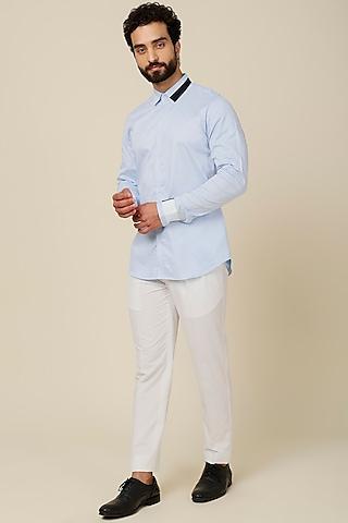 sky blue cotton shirt