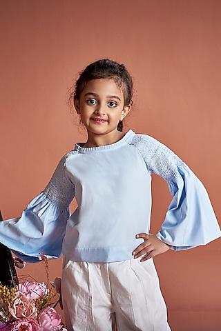 sky blue cotton top for girls