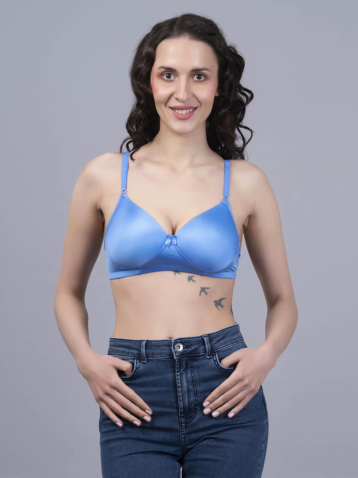 sky blue full coverage underwired lightly padded bra